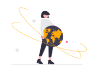 undraw_The_world_is_mine_re_j5cr Image représentant une femme qui tient le monde dan ses mains